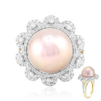 Bague en or et Perle Ming rose royal (TPC)