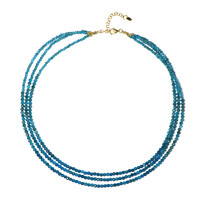 Collier en argent et Apatite bleu néon