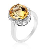 Bague en argent et Labradorite dorée