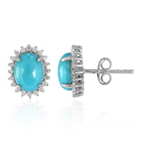Boucles d'oreilles en argent et Turquoise bleue de Mohavie