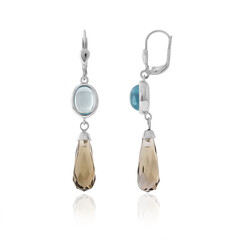 Boucles d'oreilles en argent et Quartz fumé (CUSTODANA)