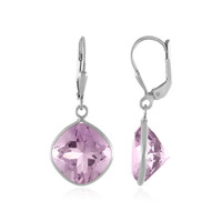 Boucles d'oreilles en argent et Améthyste Rose de France