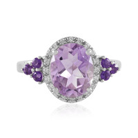 Bague en argent et Améthyste Rose de France