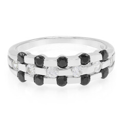 Bague en argent et Spinelle noir