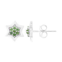Boucles d'oreilles en argent et Grenat Tsavorite