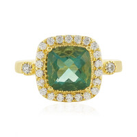 Bague en argent et Fluorite bleu pétrole de Belgique