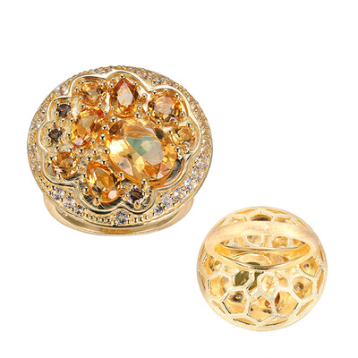 Bague en argent et Citrine