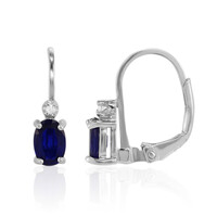 Boucles d'oreilles en argent et Spinelle bleu roi