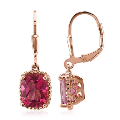 Boucles d'oreilles en argent et Topaze rose