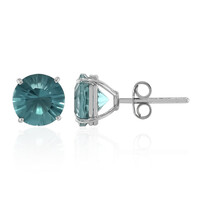 Boucles d'oreilles en argent et Fluorite bleu pétrole