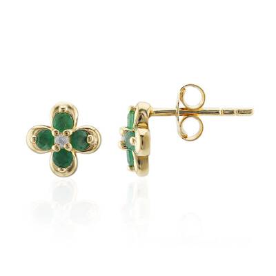 Boucles d'oreilles en argent et Emeraude du Brésil