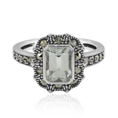 Bague en argent et Améthyste verte