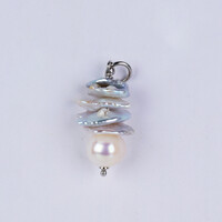 Pendentif en argent et Perle de culture d'eau douce