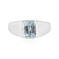 Bague en platine et Aigue-Marine AAA (KM by Juwelo)