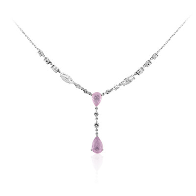 Collier en argent et Quartz pourpre pastel