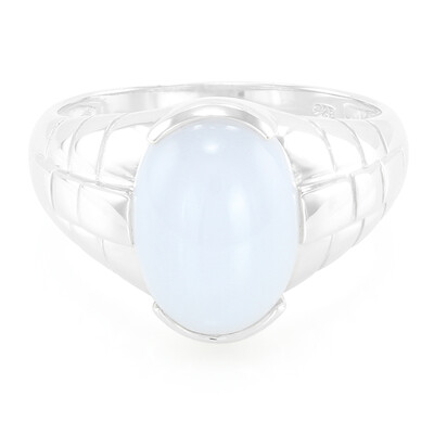 Bague pour homme en argent et Calcédoine de Turquie