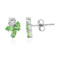 Boucles d'oreilles en argent et Grenat Tsavorite