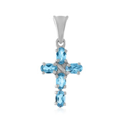 Pendentif en argent et Topaze bleu Suisse