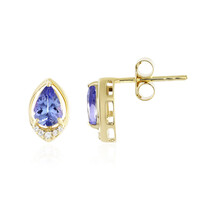 Boucles d'oreilles en or et Tanzanite non chauffée