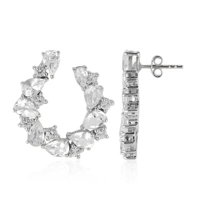 Boucles d'oreilles en argent et Topaze blanche