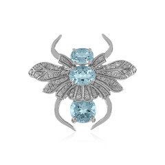 Pendentif en argent et Topaze bleu ciel