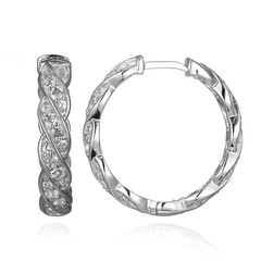 Boucles d'oreilles en argent et Topaze blanche