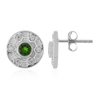 Boucles d'oreilles en argent et Diopside de Russie
