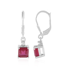 Boucles d'oreilles en argent et Rubis de Madagascar