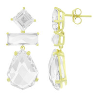 Boucles d'oreilles en argent et Quartz blanc (TPC)