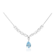 Collier en argent et Topaze bleu Suisse