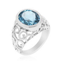 Bague en argent et Topaze bleu ciel