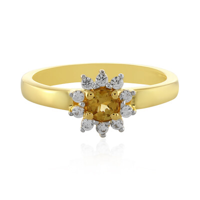 Bague en argent et Tourmaline jaune
