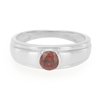 Bague pour homme en argent et Grenat du Mozambique