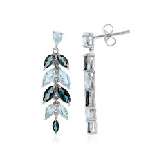 Boucles d'oreilles en argent et Topaze bleu de Londres