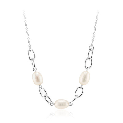 Collier en argent et Perle blanche de culture d'eau douce