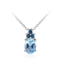 Collier en argent et Topaze bleu ciel