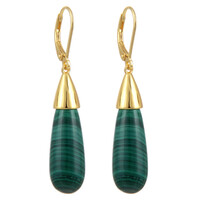 Boucles d'oreilles en argent et Malachite