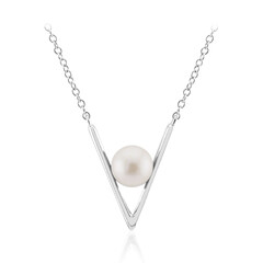 Collier en argent et Perle blanche de culture d'eau douce