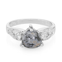 Bague en argent et Obsidienne Flocon-de-Neige