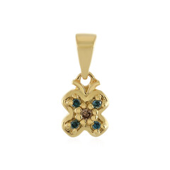 Pendentif en argent et Diamant champagne I3