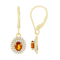 Boucles d'oreilles en or et Kyanite orange de Tanzanie
