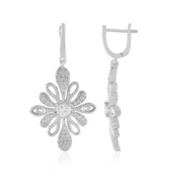 Boucles d'oreilles en argent et Saphir blanc