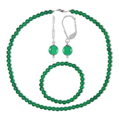 Parure en argent et Onyx vert