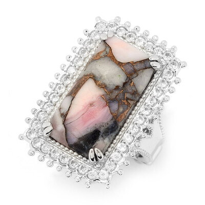 Bague en argent et Opale mosaïque rose (Dallas Prince Designs)
