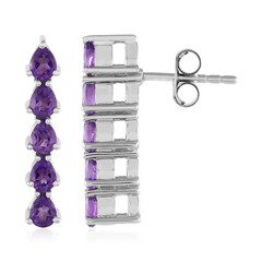 Boucles d'oreilles en argent et Améthyste de Zambie