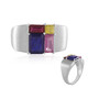 Bague en argent et Saphir bleu de Madagascar (de Melo)