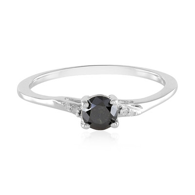 Bague en argent et Diamant noir