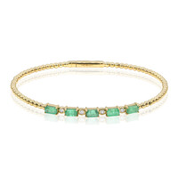 Bracelet en or et Emeraude de Zambie AAA (CIRARI)