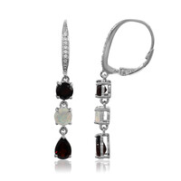 Boucles d'oreilles en argent et Grenat