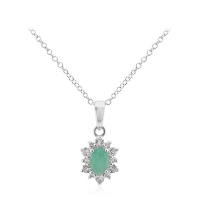 Collier en argent et Emeraude du Brésil